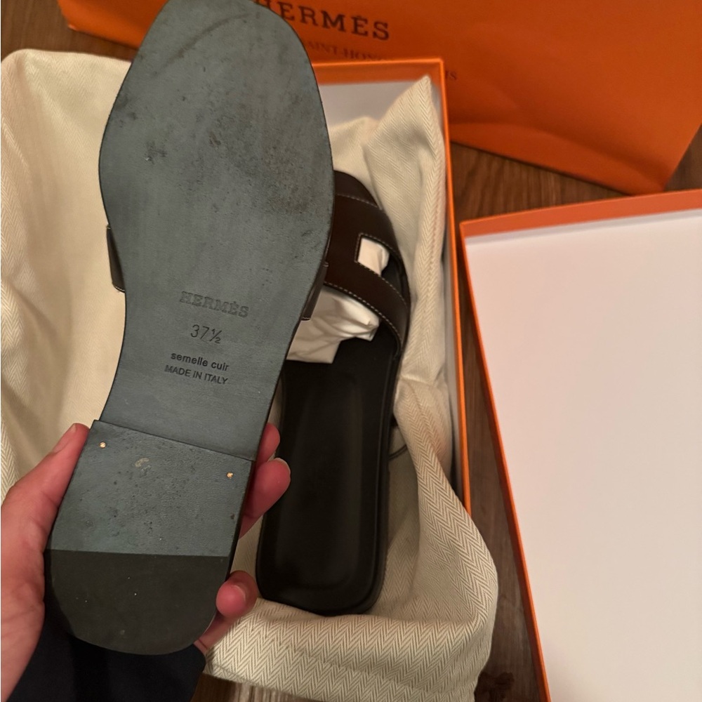 Hermes Black Oran Sandals - Picture 3 of 5